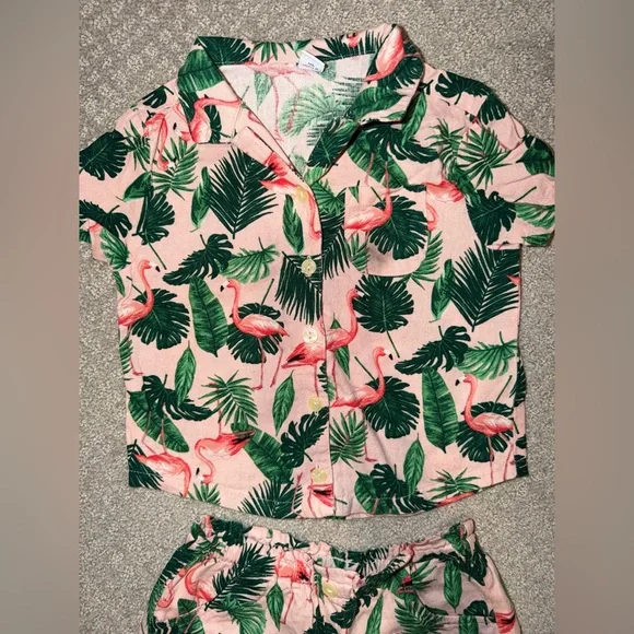 Kids Tropical Flamingo Matching Set Size 5T - Picture 6 of 8
